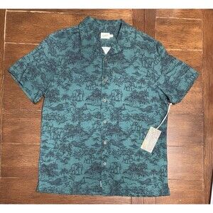 Men’s Fair Harbor X White Lotus Size M Marine Camp Shirt NWT Button Up Green